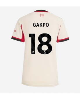 Liverpool Cody Gakpo #18 Maglia Gara Trasferta Repliche 2025-26 Donna Maniche Corte Liverpool Cody Gakpo #18 Maglia Gara Trasferta Repliche 2025-26 Donna Maniche Corte